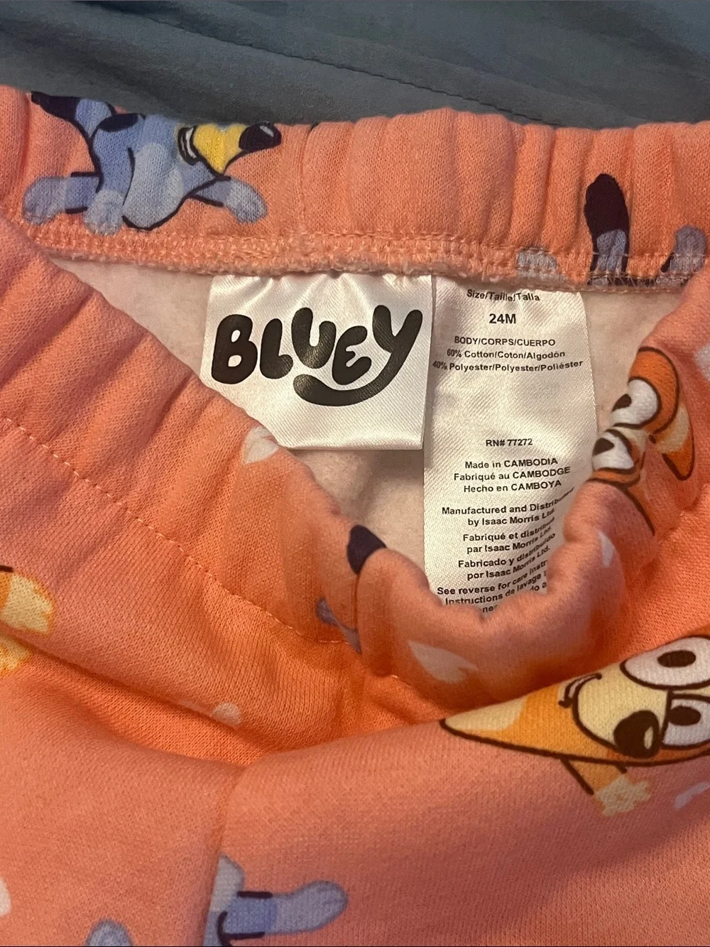 Bluey Kids Coral Character Jogging Set - Long Sleeve Top & Pants, like new